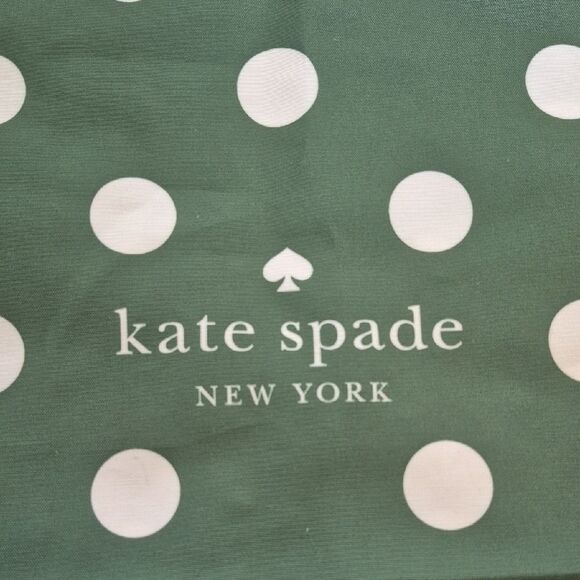 Kate Spade Dark Green and White Polka Dot Reusable Shopping  Tote - Picture 5 of 16